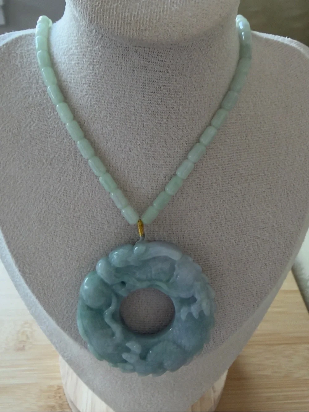 Certified Grade A Burma Jade Hand-Carved Dragon Pendant